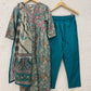 Blue Printed cotton with Printed Dupatta