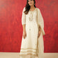 Mul Chanderi A-Line Kurta Set with Mirror Work