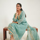 Mul Chanderi A-Line Kurta Set with Mirror Work