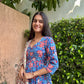 Floral Handblock Printed Cotton Anarkali