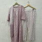 Pink printed cotton kurta set with dupatta