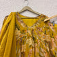 Mustard Chinon Alia Cut With Dupatta