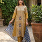 Pure Shaded Tissue Double Dye A-Line 3-Piece Set with Banarasi Dupatta