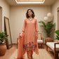 Banaras Mulchanderi A-Line 3-Piece Set with Handwork