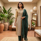 Pure Tissue A-Line Kurta Set with Handwork