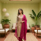 Pure Tissue A-Line Kurta Set with Handwork