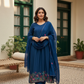 Pure Banaras Mulchanderi A-Line 3-Piece Set