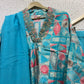 Blue Muslin Suit Set With Kota Doriya Dupatta