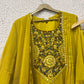 Yellow Mul Cotton Suit Set with hand katha work