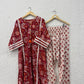 Pure hand block choga set kurta set with lace details