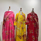 Floral Cotton Suit Set with Printed Dupatta