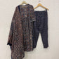 Blue kalamkari Print Anarkali with Printed Dupatta