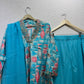 Blue Muslin Suit Set With Kota Doriya Dupatta