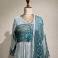 Blue Print Mul Cotton Anarkali Suit Set