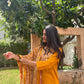 Mustard Cotton Suit Set with Ajrak Printed Dupatta