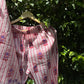 Pink Stripes Floral Printed Cotton Straight Suit Set