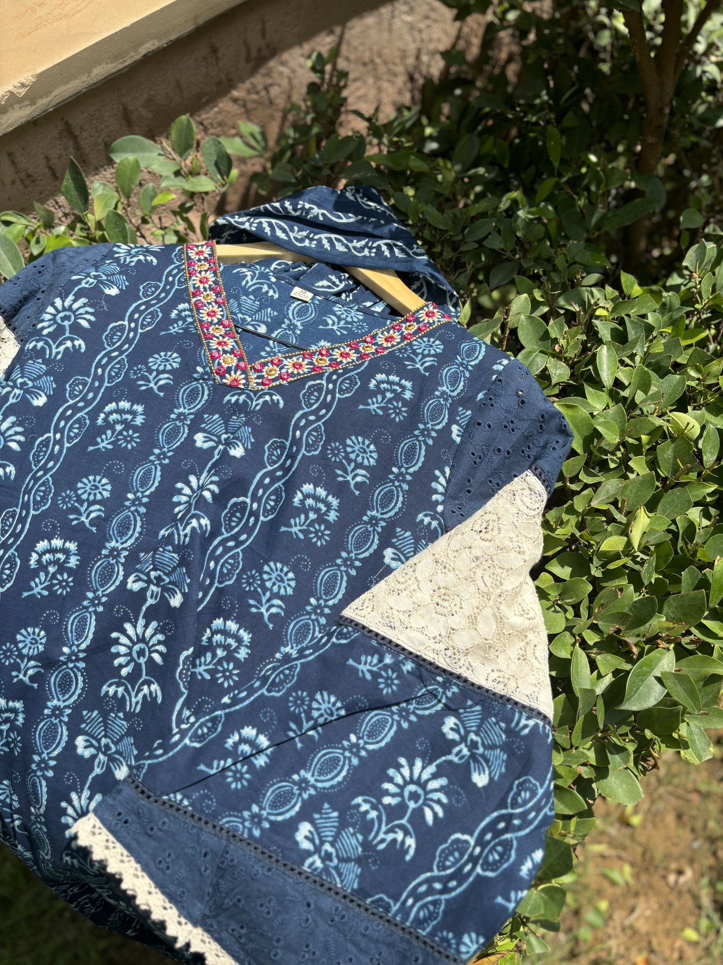 Indigo Straight Suit Set