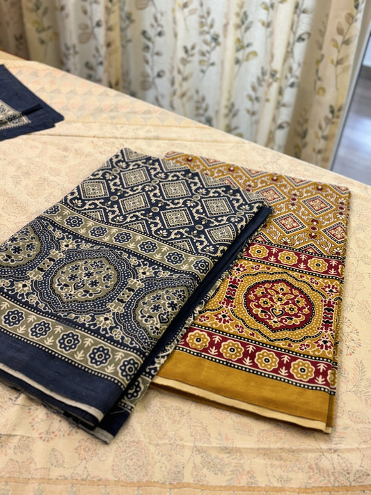 Ajrak Print Pure Cotton King Size Bed Sheet