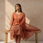 Orange Chanderi Straight Suit Set