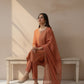 Orange Chanderi Straight Suit Set