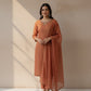 Orange Chanderi Straight Suit Set