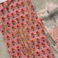 Thread Embroidered Cotton Block Printed Unstitched Suit Set