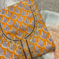 Thread Embroidered Cotton Block Printed Unstitched Suit Set