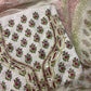 Thread Embroidered Cotton Block Printed Unstitched Suit Set