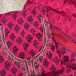 Thread Embroidered Cotton Block Printed Unstitched Suit Set