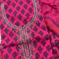 Thread Embroidered Cotton Block Printed Unstitched Suit Set