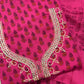 Thread Embroidered Cotton Block Printed Unstitched Suit Set