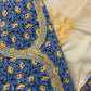 Thread Embroidered Cotton Block Printed Unstitched Suit Set