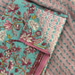 Cotton Block Printed Chiffon Dupatta Unstitched Suit Set
