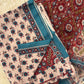 Cotton Block Printed Chiffon Dupatta Unstitched Suit Set