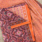 Cotton Block Printed Chiffon Dupatta Unstitched Suit Set