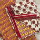 Cotton Block Printed Chiffon Dupatta Unstitched Suit Set