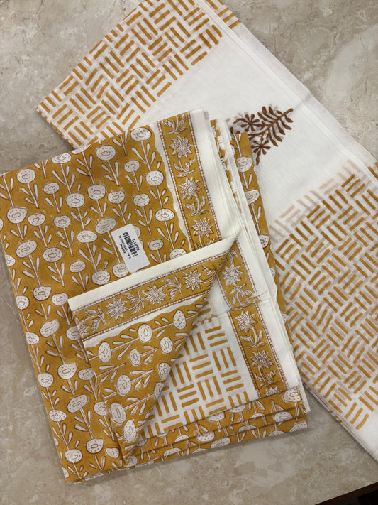 Cotton Block Printed Unstitched Suit Set