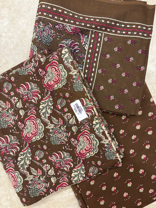 Cotton Block Printed Unstitched Suit Set
