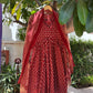 Ajrak Print Alia Cut Cotton Anarkali Suit Set