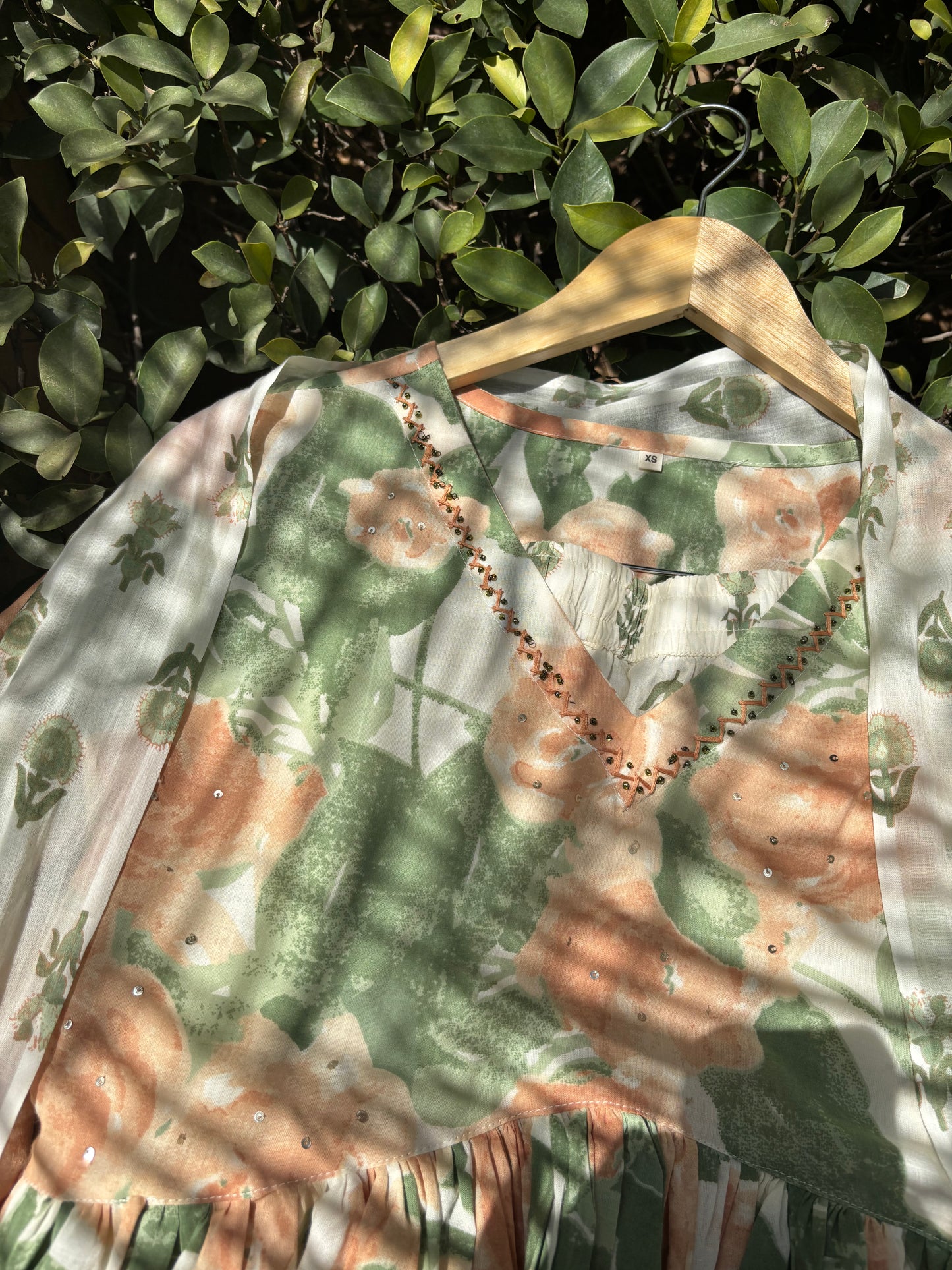 Fresh Floral Printed Alia Cut Cotton Anarkali Suit Set