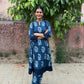 Indigo Floral Printed Cotton Co-ord Set
