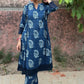 Indigo Floral Printed Cotton Co-ord Set