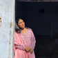 Pink Butta Print Pure Hand-block Anarkali Suit Set