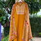 Mustard Cotton Suit Set with Ajrak Printed Dupatta
