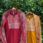 Mustard Cotton Suit Set with Ajrak Printed Dupatta