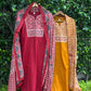 Mustard Cotton Suit Set with Ajrak Printed Dupatta