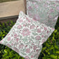 White Canvas Hand Block Printed Pure Cotton Cushion Cover