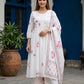 Mul Mul Cotton Floral A-Line Kurta Set with Lining