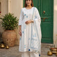 Mul Mul Cotton Floral A-Line Kurta Set with Lining