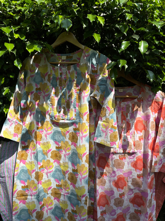 Floral Cotton Kurta Pant Set
